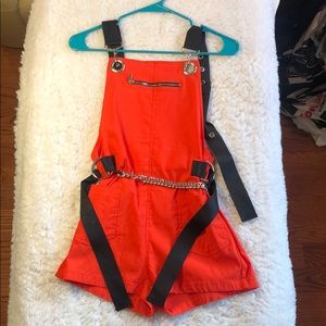 Orange Chain Romper
